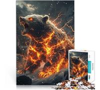 Puzzle da 1000 pezzi con taglio di precisione Re Orso Fatto di legno，per e da 14 anni in su per il gioco educativo sfida giocattolo regali per amici e familiari。misurare：50x75cm