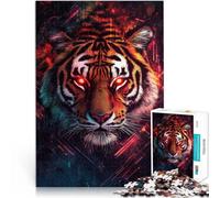 Puzzle da 1000 pezzi con taglio di precisione Tigre di fantasia Fatto di carta，per e da 14 anni in su Interessante riduzione dello stress Regali interessanti per ridurre lo stress。misurare：26x38cm