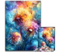 Puzzle da 1000 pezzi con tarassaco, puzzle in legno dal design intricato per adolescenti, decorazioni fai da te e divertimento che stimola la mente, 50x75cm
