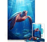 Puzzle da 1000 pezzi con tartaruga e animali marini, taglio preciso, divertente sfida mentale, gioco per il tempo libero, compleanno, arte e divertimento (50x75cm)