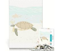 Puzzle da 1000 pezzi con tartaruga marina che nuota, tagli precisi, arte, logica, gioco di pensiero, relax, regalo di compleanno divertente (50x75cm)
