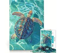 Puzzle da 1000 pezzi con tartaruga marina in acqua turchese, ideale per adolescenti Rafforza la memoria, calma e rilassa Bordo di qualità Regalo perfetto (38x52cm)