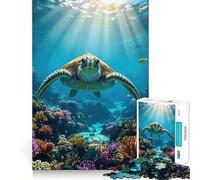 Puzzle da 1000 pezzi con tartaruga marina nella barriera corallina ideale per ragazzi per stimolare la memoria per il tempo libero a casa per assemblare immagini e creare un regalo perfetto (38x26cm)