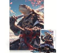 Puzzle da 1000 pezzi con tartaruga samurai e fiori di ciliegio (Sakura) per adulti, gioco di logica fine, per il tempo libero, con bordi definiti, oggetto da collezione (38x52cm)