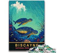 Puzzle da 1000 pezzi con tartarughe marine di Biscayne, regalo per adolescenti, perfetto per le serate di gioco, giocattolo colorato per la casa, 1000 pezzi (50x75cm)