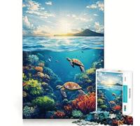 Puzzle da 1000 pezzi con tartarughe marine e barriera corallina, ideale per adulti Gioco di logica e abilità, con taglio preciso e design elegante (38x26cm)