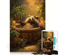 Puzzle da 1000 pezzi con tasso che si rilassa in una vasca idromassaggio, ideale per ragazzi, gioco interattivo di gruppo, immagine da assemblare e decorazione murale (50x75cm)