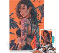 Puzzle da 1000 pezzi con tatuaggio sul corpo femminile, gioco educativo, rilassante e stimolante per la mente, ideale come decorazione da scrivania 38x26cm