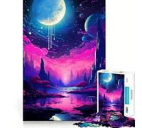 Puzzle da 1000 pezzi con tema alieno,stella,pixel art,incastro preciso,gioco di logica,stimolante e rilassante,regalo di Natale (38x52cm)