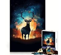 Puzzle da 1000 pezzi con tema animali, natura, cervi e cosmo, ideale per adulti Migliora la memoria, è un passatempo divertente, realizzato con taglio laser e perfetto come regalo di Natale (50x75cm)