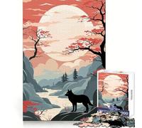 Puzzle da 1000 pezzi con tema animali retrò in stile giapponese, ideale per adulti, per migliorare la memoria, alleviare l'ansia, creare un design accattivante e un regalo artistico (38x52cm)