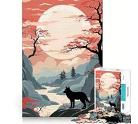 Puzzle da 1000 pezzi con tema animali retrò in stile giapponese, ideale per adulti, per migliorare la memoria, alleviare l'ansia, creare un design accattivante e un regalo artistico (38x52cm)