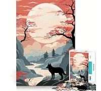 Puzzle da 1000 pezzi con tema animali retrò in stile giapponese per adolescenti, ideale per migliorare la memoria, per un divertimento rilassato e per ottenere bordi precisi Regalo elegante (38x26cm)