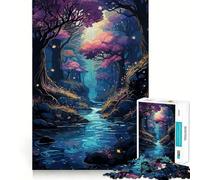 Puzzle da 1000 pezzi con tema anime "Foresta e Fiume",gioco di concentrazione,tecnica di taglio professionale,hobby affascinante per i momenti di svago (38x52cm)
