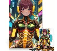 Puzzle da 1000 pezzi con tema anime "Ragazza cibernetica adolescente",gioco di memoria,incastro perfetto,nessun pezzo si stacca,ideale da portare in viaggio,gioco per allenare la mente (50x75cm)
