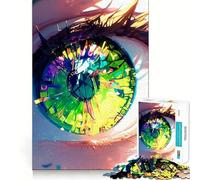 Puzzle da 1000 pezzi con tema anime "Ragazza con gli occhi" per adolescenti,gioco di memoria,incastro perfetto,nessun pezzo che si stacca,ideale da portare in viaggio,gioco per allenare,regalo