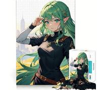 Puzzle da 1000 pezzi con tema anime "Ragazza elfa adolescente",gioco di memoria,incastro perfetto,nessun pezzo si stacca,ideale da portare in viaggio,gioco per allenare la mente (50x75cm)