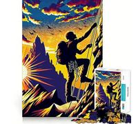 Puzzle da 1000 pezzi con tema arrampicata su roccia, stile pop art, ideale per adolescenti, con effetto memoria e momenti di serenità, taglio premium, regalo di compleanno (50x75cm)
