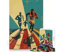 Puzzle da 1000 pezzi con tema atletica e stile retrò per ragazzi, ideale per stimolare la logica e il buon senso, un passatempo rilassante con bordi lisci e un regalo di alta qualità (50x75cm)
