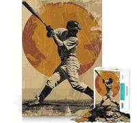 Puzzle da 1000 pezzi con tema baseball,stile vintage retrò,incastro preciso,gioco cognitivo,regalo,momento di divertimento e relax,scena natalizia (50x75cm)