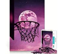 Puzzle da 1000 pezzi con tema basket,luna e cerchio,gioco di precisione,stimolazione mentale,gioco lento,divertimento,regalo di compleanno (38x52cm)