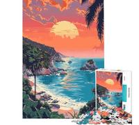 Puzzle da 1000 pezzi con tema Big Sur Beach e pixel art gioco per famiglie sfida per l'intelligenza giocattolo avvincente ottimo regalo per compleanni (dimensioni 38x52cm)