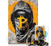 Puzzle da 1000 pezzi con tema Bitcoin Street Art,gioco creativo per stimolare la mente e creare un'atmosfera rilassante,regalo di compleanno (50x75cm)