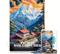 Puzzle da 1000 pezzi con tema Campo Base dell'Everest,trekking in Nepal e arte con tagli precisi Gioco stimolante per la mente,ideale per il relax e l'esposizione natalizia (50x75cm)