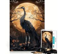 Puzzle da 1000 pezzi con tema "Cicogna Nera Mitologia",bordi senza soluzione di continuità,gioco di logica e divertimento,ideale per momenti di svago,regalo artistico di Natale 38x52cm