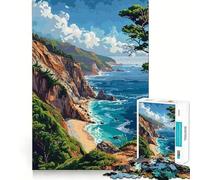 Puzzle da 1000 pezzi con tema Costa della California,pixel art,taglio preciso,divertente sfida mentale,gioco per il tempo libero,compleanno,arte,gioco (38x26cm)