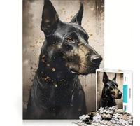 Puzzle da 1000 pezzi con tema Doberman Pinscher ideale per giochi in famiglia e regalo di compleanno con poster abbinato e foglio di curiosità 38x26cm