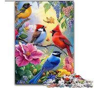 Puzzle da 1000 pezzi con tema fiori e uccelli Un rompicapo stimolante per adolescenti, perfetto come decorazione per la casa o come regalo (dimensioni 26x38cm)