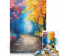 Puzzle da 1000 pezzi con tema foresta arcobaleno e natura decorazione da parete attività divertenti per la casa collezione d'artista belle arti 50x75cm