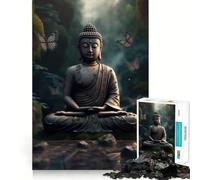 Puzzle da 1000 pezzi con tema foresta buddista,Buddha Zen,taglio premium,gioco,esercizio mentale,pace,divertimento,regalo di compleanno (38x26cm)