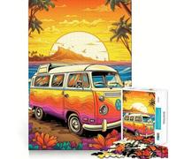Puzzle da 1000 pezzi con tema furgone VW retrò ideale per viaggi in spiaggia o in spiaggia perfetto per adulti Gioco di logica e divertimento con bordi precisi e un regalo pensato con cura (50x75cm)