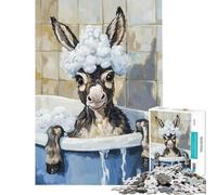 Puzzle da 1000 pezzi con tema "Il bagnetto dell'asino" sfida per l'intelligenza giocattolo coinvolgente gioco pratico regalo di compleanno regalo per il Secret Santa (dimensioni 75x50cm)