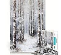Puzzle da 1000 pezzi con tema "Inverno, Neve, Foresta, Alberi" per adolescenti, stimola la memoria, crea un'atmosfera tranquilla e rilassante, con taglio di alta qualità e un regalo speciale (38x26cm)