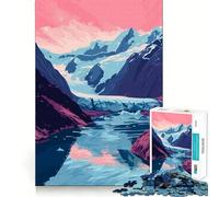 Puzzle da 1000 pezzi con tema Lago Alaska,natura e arte,incastro preciso,gioco di logica e pensiero,momento di relax,regalo di Natale (50x75cm)