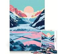 Puzzle da 1000 pezzi con tema natura e ghiacciaio dell'Alaska,ideale per adolescenti,stimolante per il pensiero creativo,per il tempo libero e la fuga dalla realtà,con incastro perfetto per le vacanze
