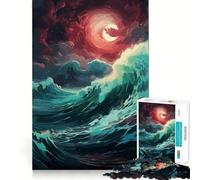 Puzzle da 1000 pezzi con tema oceano,luna e cielo,incastro perfetto per giocare,allenare la concentrazione e divertirsi,ideale per rilassarsi,regalo di Natale (38x52cm)