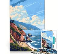 Puzzle da 1000 pezzi con tema Oceano Pacifico,Natura,Taglio perfetto,Divertente gioco di risoluzione problemi,Gioco gratuito,Regalo di Natale (38x52cm)