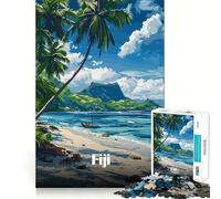 Puzzle da 1000 pezzi con tema "Paradiso delle spiagge delle Fiji",divertente gioco di incastro,ideale per risolvere problemi e creare un'atmosfera rilassante,perfetto come regalo di Natale (38x26cm)
