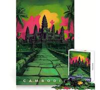 Puzzle da 1000 pezzi con tema propaganda cambogiana per adulti, stimolante per la memoria, rilassante e divertente, con taglio uniforme, ideale come regalo di Natale (38x52cm)