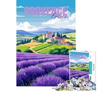 Puzzle da 1000 pezzi con tema Provenza Francia e lavanda gioco educativo e rompicapo perfetto come regalo decorativo per uomini e donne (dimensioni 38x52cm)