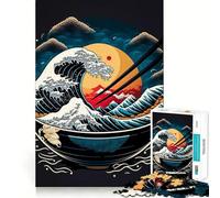 Puzzle da 1000 pezzi con tema Ramen giapponese e cibo al neon, ideale per adolescenti, per migliorare la memoria, per un relax informale e per esporre opere d'arte dai tagli netti (50x75cm)