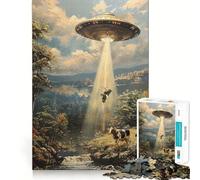 Puzzle da 1000 pezzi con tema rapimento UFO, incastro perfetto, arte che stimola la mente, gioco per il riposo, decorazione natalizia da parete (38x26cm)