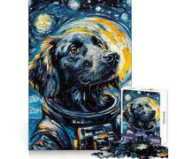 Puzzle da 1000 pezzi con tema Retriever e astronauta, ideale per adolescenti, un gioco rilassante e stimolante per la mente Taglio di alta qualità, (38x26cm)