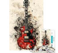 Puzzle da 1000 pezzi con tema rock e chitarra gioco rompicapo stimolante giocattolo educativo per uomini e donne (dimensioni 38x52cm)