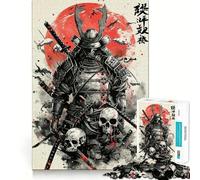 Puzzle da 1000 pezzi con tema Samurai ad acquerello, Giappone, ideale per adolescenti Gioco stimolante per la mente, hobby tranquillo, taglio preciso, regalo stagionale (50x75cm)