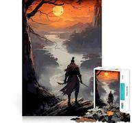 Puzzle da 1000 pezzi con tema Samurai, Giappone, Tramonto, Adolescenti, Gioco di logica, Divertimento in casa, Bordo di alta qualità, Regalo memorabile (38x52cm)